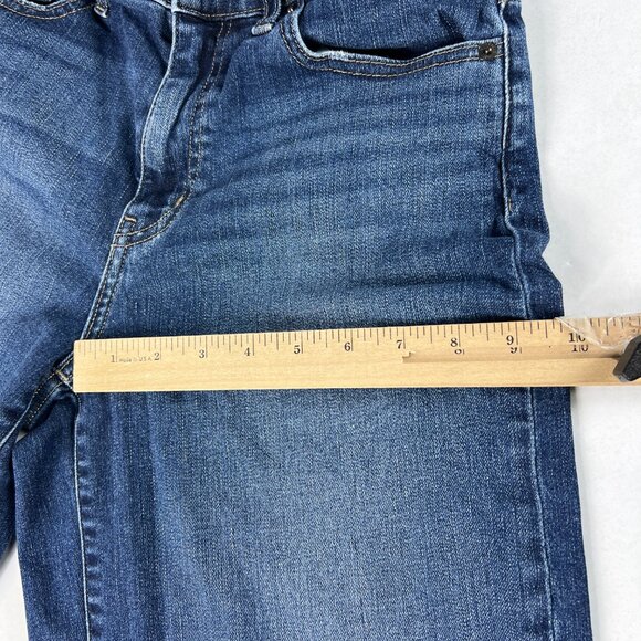 Uniqlo Jeans Womens Measured 27x21 High Rise Wide Leg Cropped Blue Denim Tag 25 - Picture 14 of 16